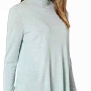 NWT  Eileen Fisher Women's Tunic Scrunch Neck Long Sleeve Top Baby Blue S, XS